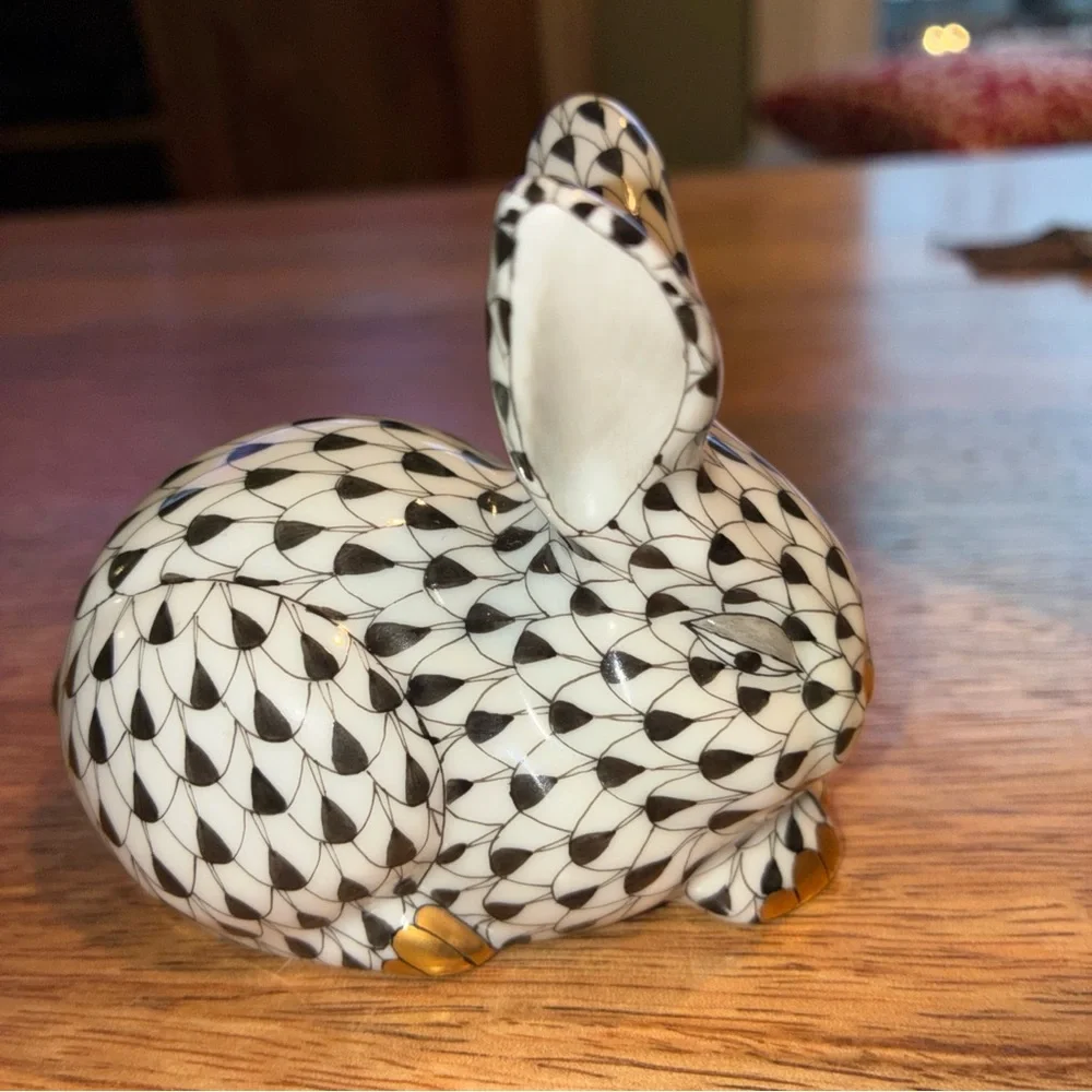 Herend bunny rabbit black 15570 - Picture 3 of 6